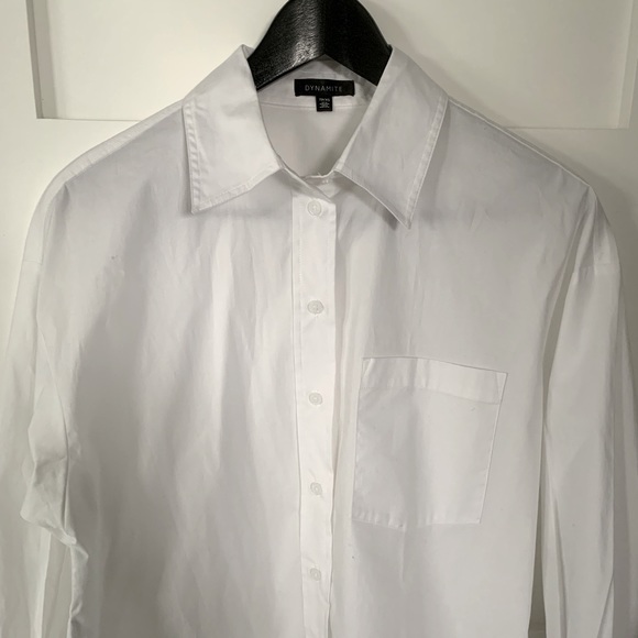 NWOT Dynamite Frida Poplin Shirt (XS) - Picture 2 of 3